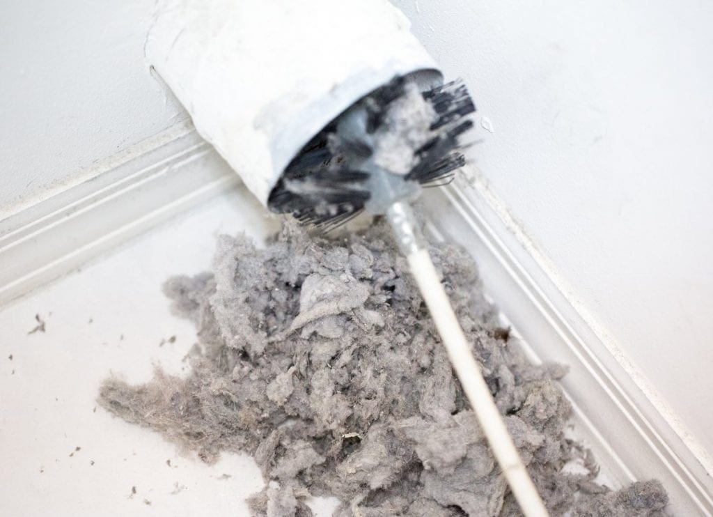 Dryer Vent Cleaning Services Being Performed by Dryer Lint Cleaner